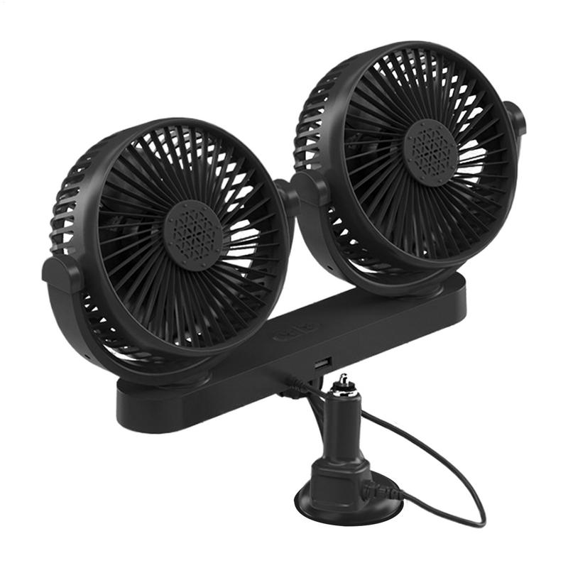 USB Car Fan USB Car Fan Auto Cooler Cool Gadgets Air Conditioner 360 Degree Rotatable 3 Speeds Suction Cup 12V 24V Cooler For RV