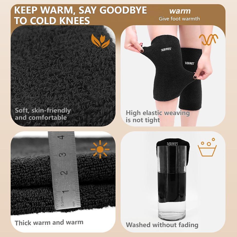 Aolikes Winter Thermal Knee Braces Warm Leg Sleeves for Running Cycling Camping Arthritis Tendonitis Relief Soft Support