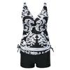 European & American Printed Tankini Swimsuit - Conservative Style for Women
