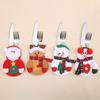 Reusable Christmas Tableware Holder Bag Santa Snowman Elk Christmas Fork Pocket  Xmas
