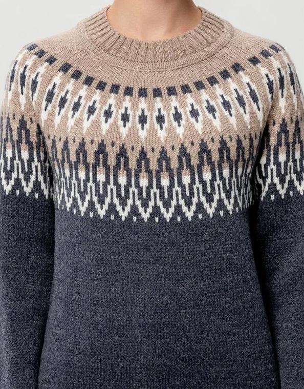 2024 Autumn/Winter Women's Round Neck Color Block Loose Knit Sweater - Hot Selling Fashion Pullover