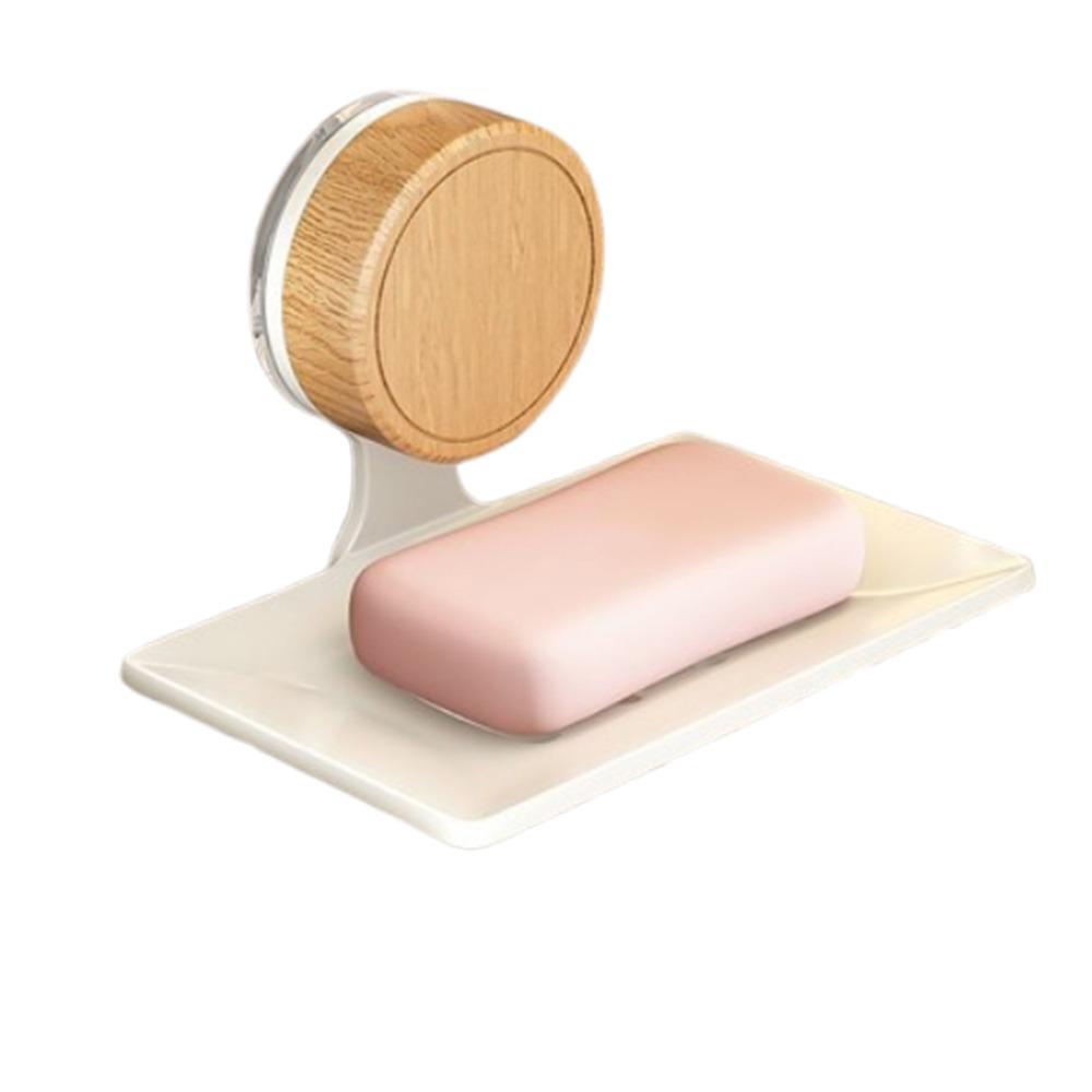 

1/2pcs Plastic Self-draining Soap Box Suction Cup Shower Soap Holder Sponge Container Bathroom 1pcs White