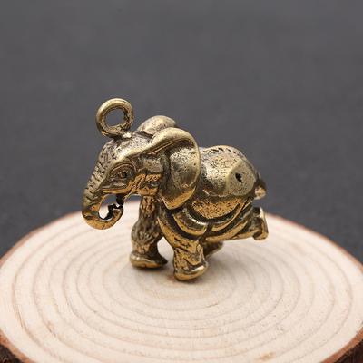 Kreativer Baby-Elefanten-Schmuck Unisex Glücksbringender Kleiner Bronze-Elefanten-Schlüsselanhänger Retro Antik Griff Anhänger