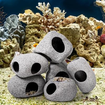 Purple Sand Aquarium Decoration Fish Shrimps Shelter House Pottery Landscaping Ornaments Decor Fish Tank Submarine Cave Decor