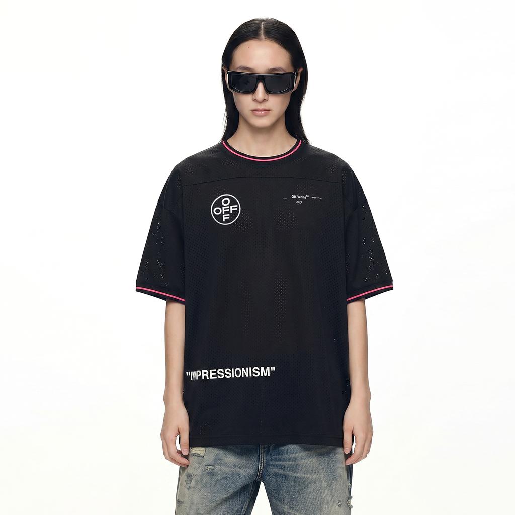 Off-White Ss26 Vintage American Street Back Hand-Painted Arrow Design Fashion Light Luxury Trendy Versatile Short Sleeve T-Shirt OFFTEGLOG334Q