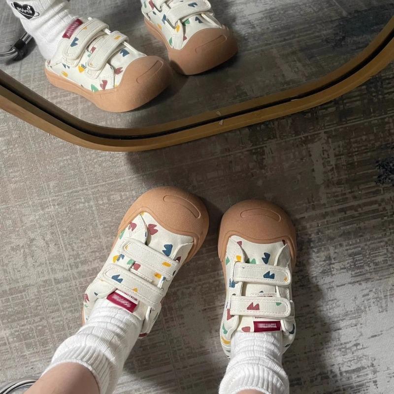Niche Baby Shoes Women's Autumn New Platform Casual Versatile Cute Cute Cute Big Head Shoes Little White Shoes Sports Board Shoes