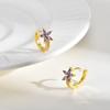 Vnox Sweet Exquisite Crystal Zirconia Flower Earrings For Women, Gold Color Elegant Zirconia Earrings, Wedding Jewelry Gift