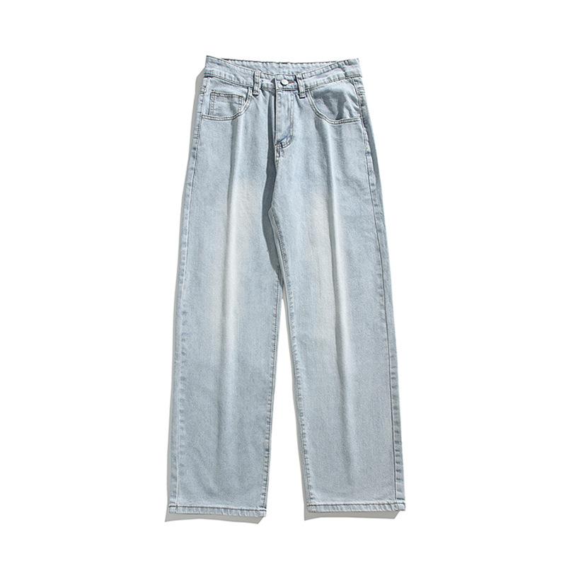 Pure Black Straight Jeans Men's Versatile Slim and Handsome Slim Pants