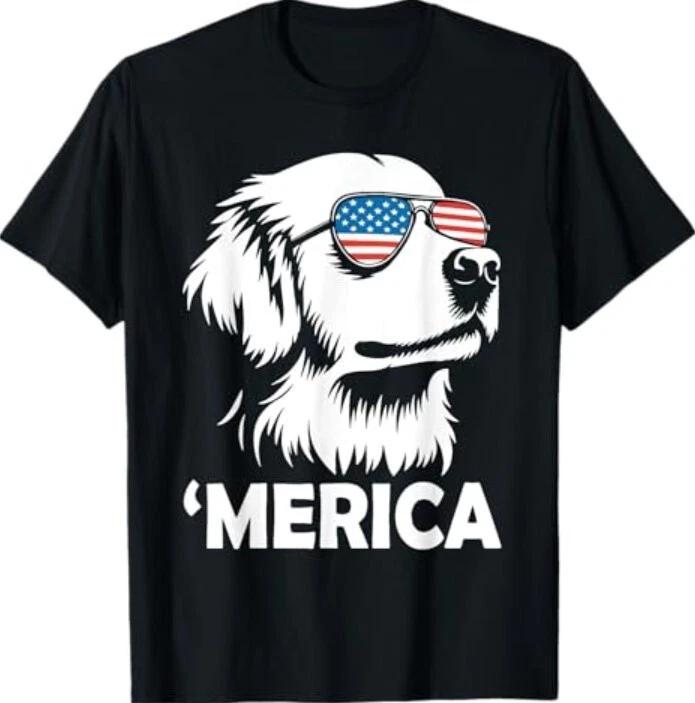 golden retriever 4th of july merica T-Shirt 2XL