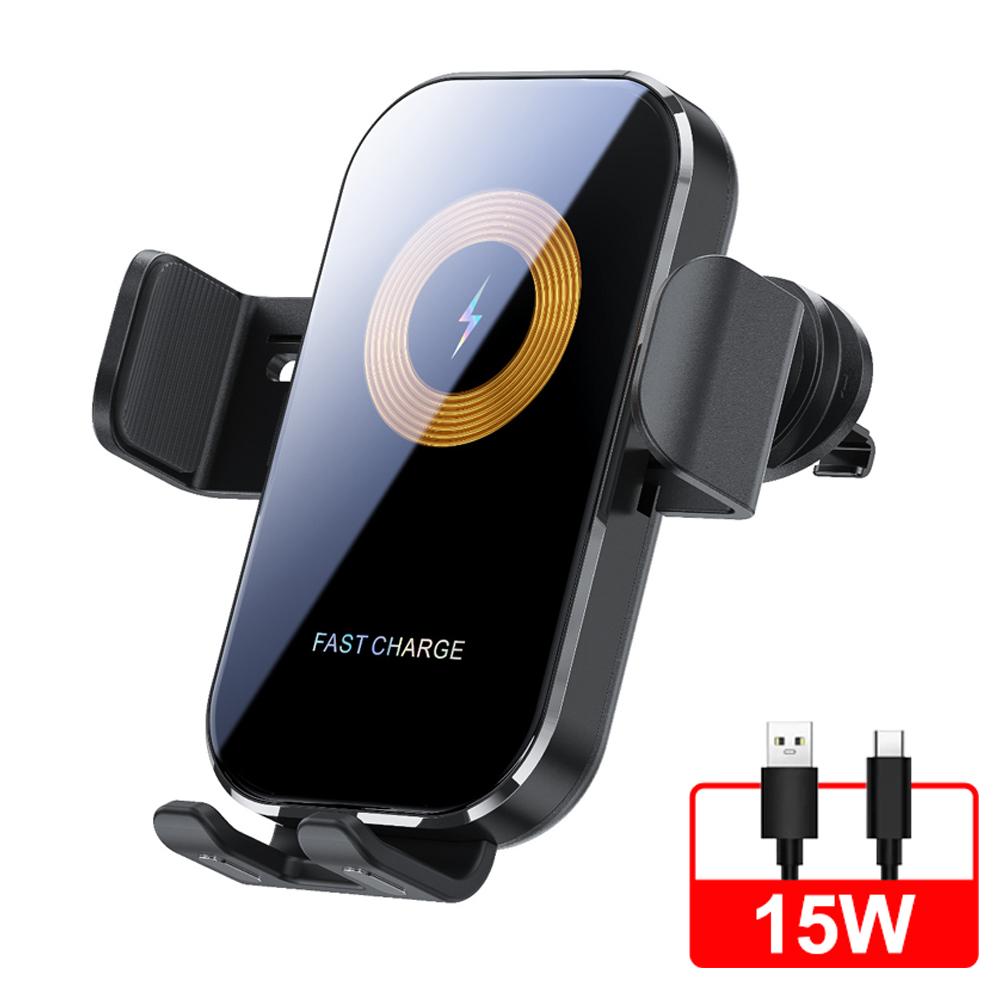 66/15W Car Wireless Charger Auto Car Mount Phone Holder Stand Fast Charging For iPhone Xiaomi Samsung Intelligent Sensing Holder 15W