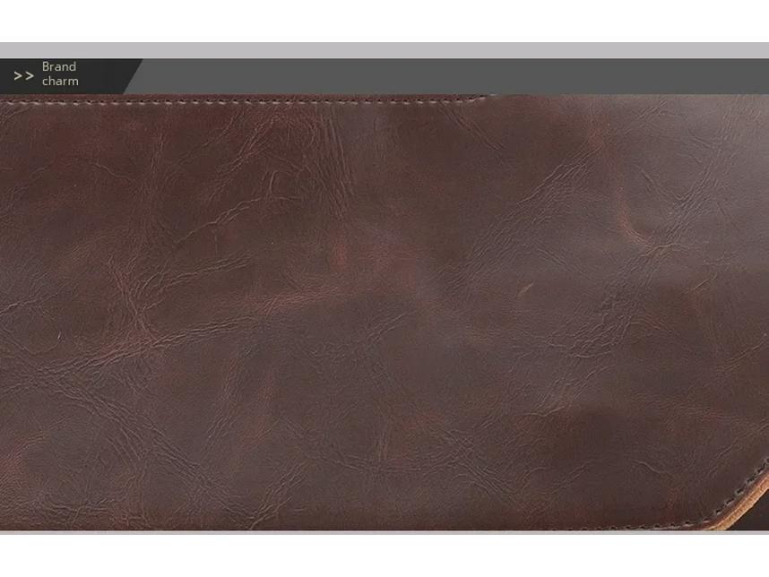 Koreańska Męska Torba Kurierska Retro Business - Skóra Crazy Horse na Ramię i do Ręki, Teczka Podróżna