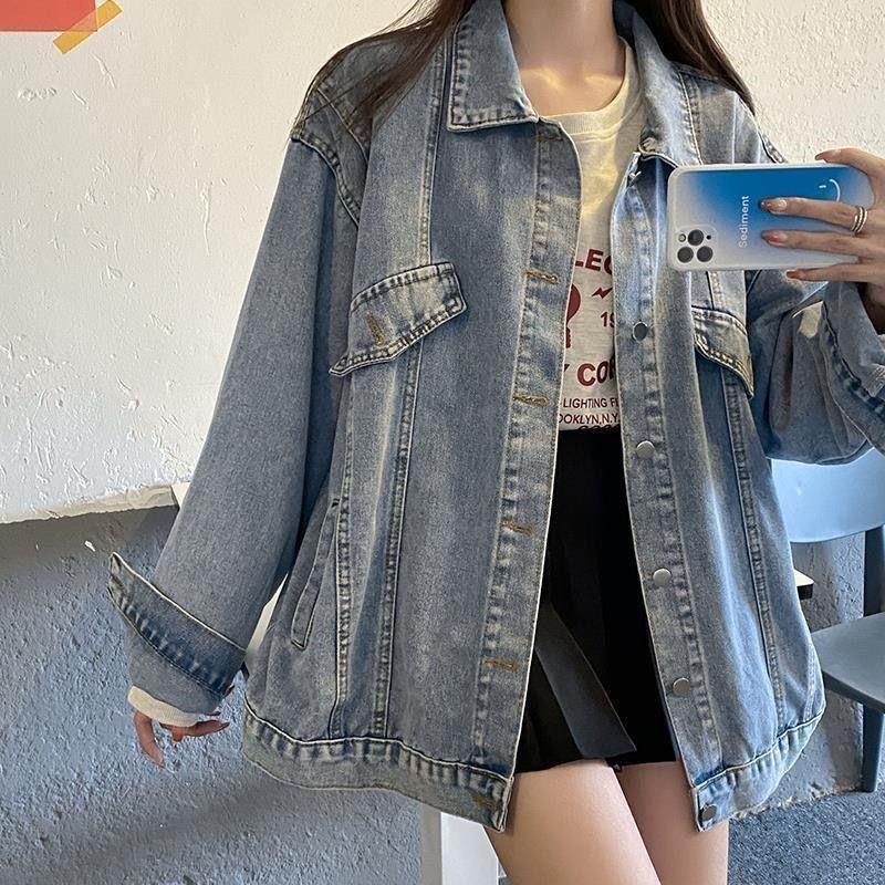 Denim Jacket Women New Style Lazy Harajuku Design Loose Versatile Jacket Top
