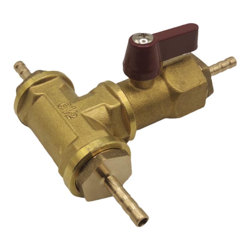 Brass Push-to-Connect Ball Valve Reducing Tee for Water Pipes (Sizes: 6/8/10/12/14/16mm)