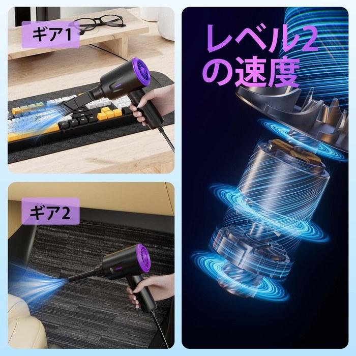 Goweto Electric Air Duster - Air Blower - Multipurpose Compressed Air Duster for Keyboards - Computers & PCs - 163g Powerful Motor (Purple)