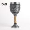 Horrible Resin Skull Head Stainless Steel Wine Cup Goblet Skull Wine Chalice Cup Gothic Halloween Decorative Whiskey Cocktail Beverage Drinking Glass