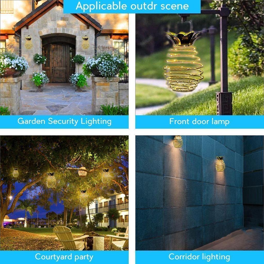 Solar Pineapple Lamp: Outdoor LED Copper Wire String Lights for Courtyard Decoration