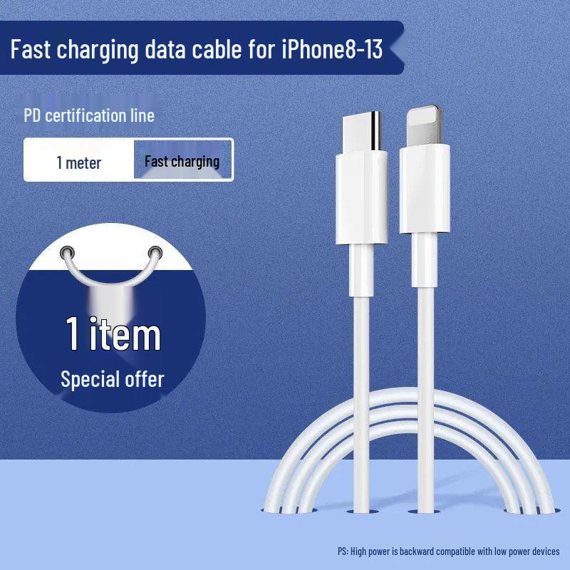 

Colored Braided Data Cable for iPhone 14 - PD 20/27W Fast Charging 1m C-L Non-braided White