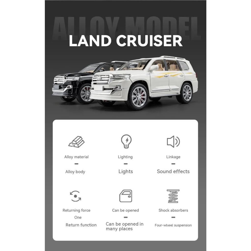 1/24 Toyota Land Cruiser Model, Premium Collectible for Auto Fans, Ideal for Display or Gifting