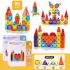 Portable Children's Magnetic Tile Puzzle Toy – Stained Glass Magnetic Building Set in Iron Box