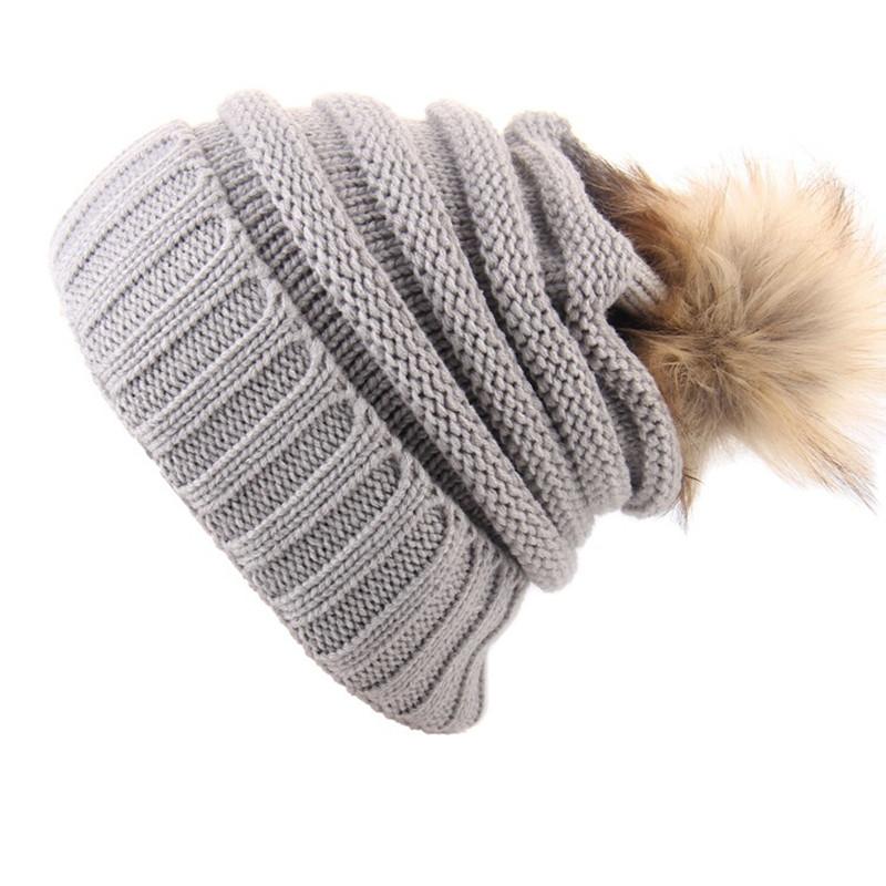 Stylish Winter Women's Knitted Beanie Hat With Versatile Pom Pom Design And Warm Material