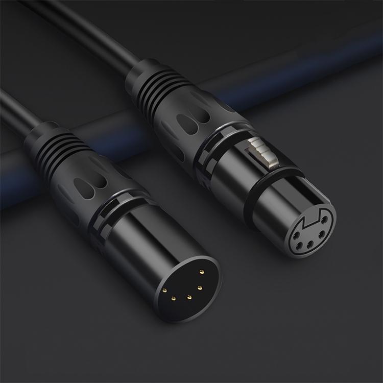 High Quality 5 Pin XLR Audio Cable 5P XLR to XLR 5Pin Male to Female 16*0.18/OFC *4C+BC+BC 80*0.1/TC OD6.0 PVC