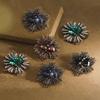 European Retro Rhinestone Firework Brooch: Women's Fashion Crystal Pin for Evening Gowns