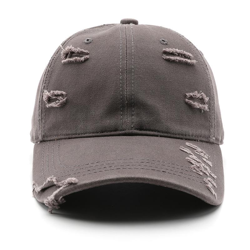 Unisex Trendy Ripped Baseball Cap: Solid Color, Washed, Sunscreen Sun Visor