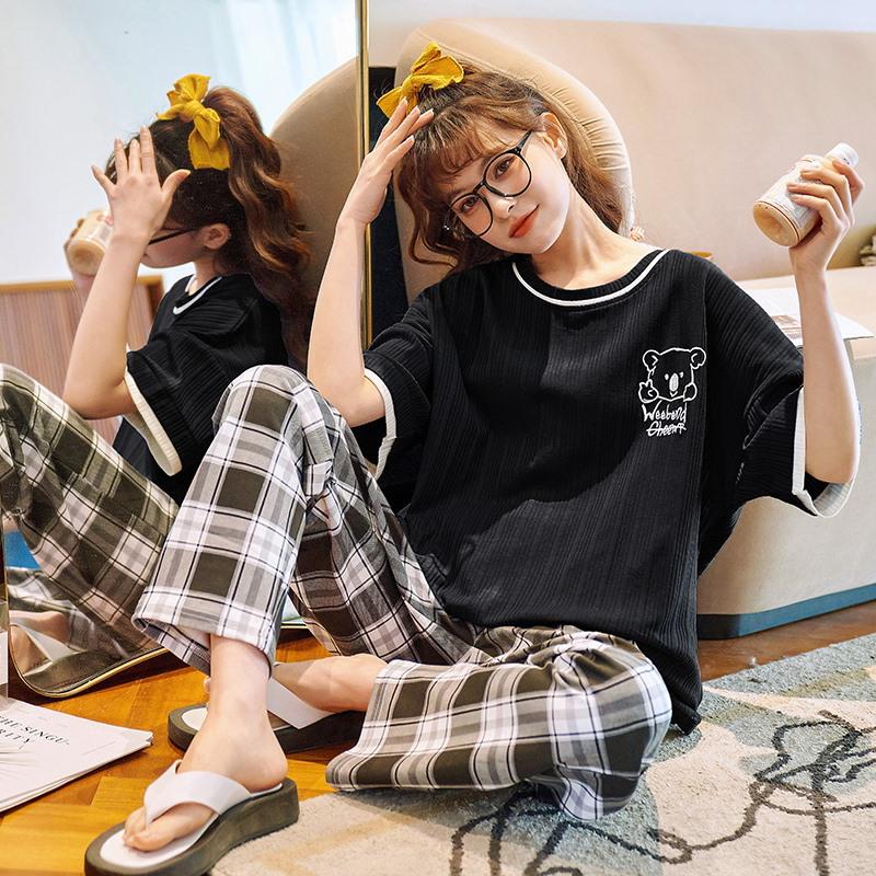 Women's Korean Style Summer Cartoon Homewear Set