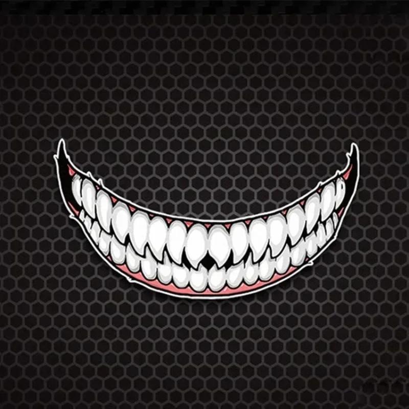 Evil Teeth and Tongue Motorcycle Helmet Fuel Tank Stickers Racing Body Window Funny Decoration Universal Vinyl Decals Universal