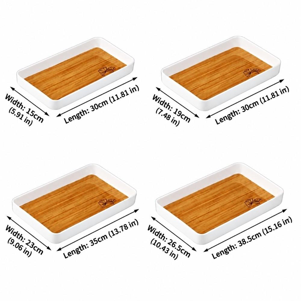 Imitation Wood Grain Storage Tray Stackable Dessert Fruit Tray Food Serving Tray Restaurant Table