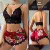 Leopard Print Sex Underwear Sexy Lace Suspender Pattern Shorts Charm Simulation Silk Set