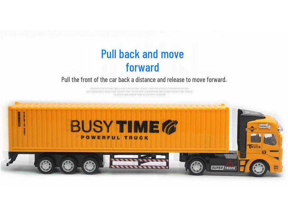 Alloy Big Truck Toy Car: Children's Model Trailer & Container Set