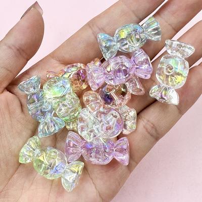 Cukierki 5 sztuk biżuteria akcesoria do bransoletki kolczyk luźne koraliki akrylowe 12.5*29.1mm DIY galaretki tworzenie kolorów