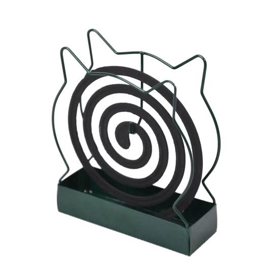Yousheng Metal Incense Coil Holder with Ash Catcher Tray Cat Ear Pine Tree Repellent Spiral Incense Hanger Stand Portable Incense Burner Decoration