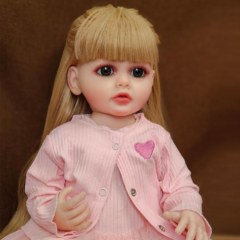 55 CM Tam Vücut Yumuşak Silikon Vinil Yeniden Doğmuş Yürümeye Başlayan Kız Bebek Güzel Betty Kız Prenses Boneca Yeniden Doğmuş Oyuncak Gerçekçi Bebek Bebekler Çocuklar için Noel Hediyeleri