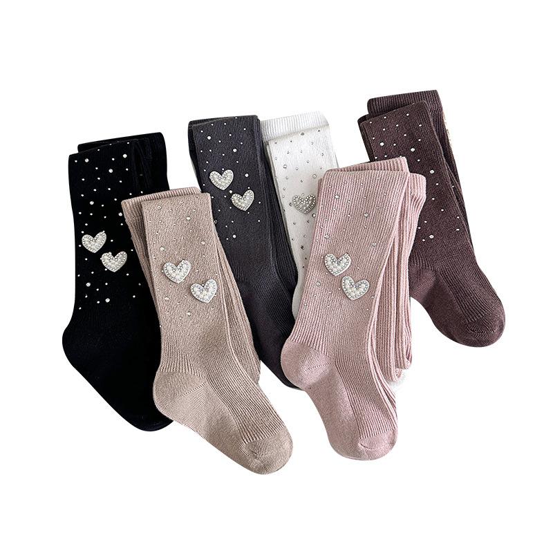 Sparkling Kids Girls Tights White Sheer Pantyhose Spring Fall Thin Dressy Leggings with Rhinestones Dressy Outwear Party Tights