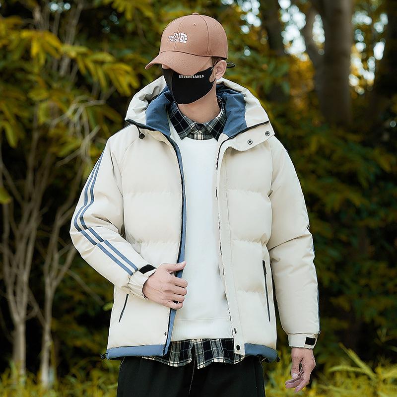 Autumn and Winter Hooded Cotton Clothes Men's Thickened Hooded Jacket Youth Windproof and Cold Cotton-padded Clothes Fashion