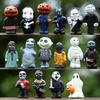 Halloween Mini-Figure Dolls: 16 Cartoon Horror Characters for Desktop Display
