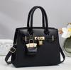 Pu Handbag For Women Large Tote Bag With Lock Closure And Inner Pockets For Daily Use
