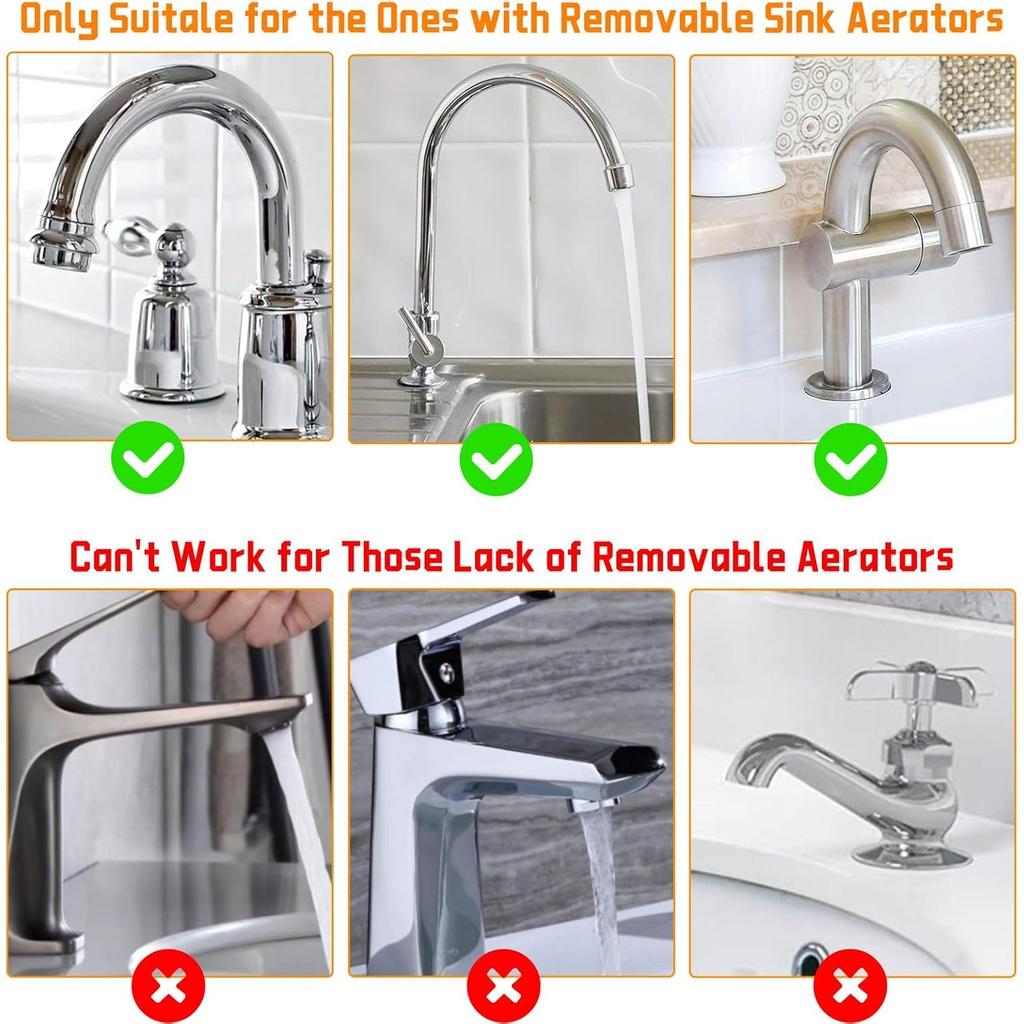 7pcs Metal Faucet Adapter Kit with Gaskets, Kitchen/Male Tap Connector Set for Garden Sprayers/Filters, Hose Diverter Accessories for Sink Water