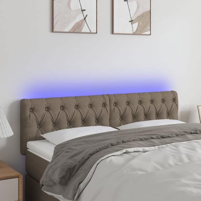VidaXL LED Headboard Bedroom Furniture Double Bed Accessory Head of Bed Frame Interior Taupe 3121950
