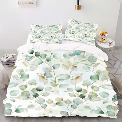 Estilo Floral - Kit de Edredón Estampado Digital - Poliéster - Decoración de Dormitorio - 1 Funda de Edredón + 2 Fundas de Almohada (Sin núcleo de almohada)
