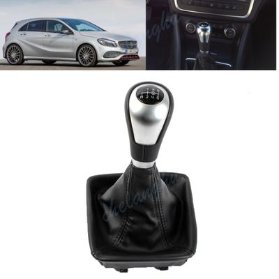 Pommeau de Levier de Vitesse 6 Vitesses Avec Soufflet en Cuir PU Pour Benz W176 W213 W205 2016 2017 2018 Accessoires de Voiture