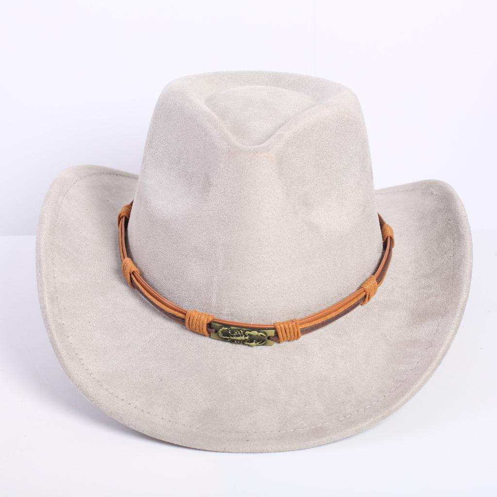 Popular European and American classic suede western cowboy hat men's and women's fashion LO style peach heart cowboy hat