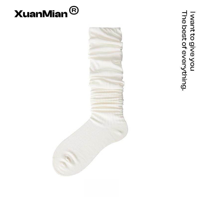 Maillard Socken Lange Stiefel Kniehohe Socken Damen Frühling und Herbst Grau Schlanke Beine Herbst und Winter Frotteesocken Einfarbig Lange Socken