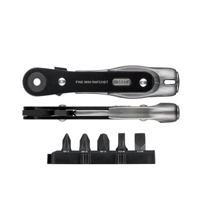 VESSEL Fine Mini Ratchet Straight with 5 Ultra-Thin Driver, Type, Bits, TD-24