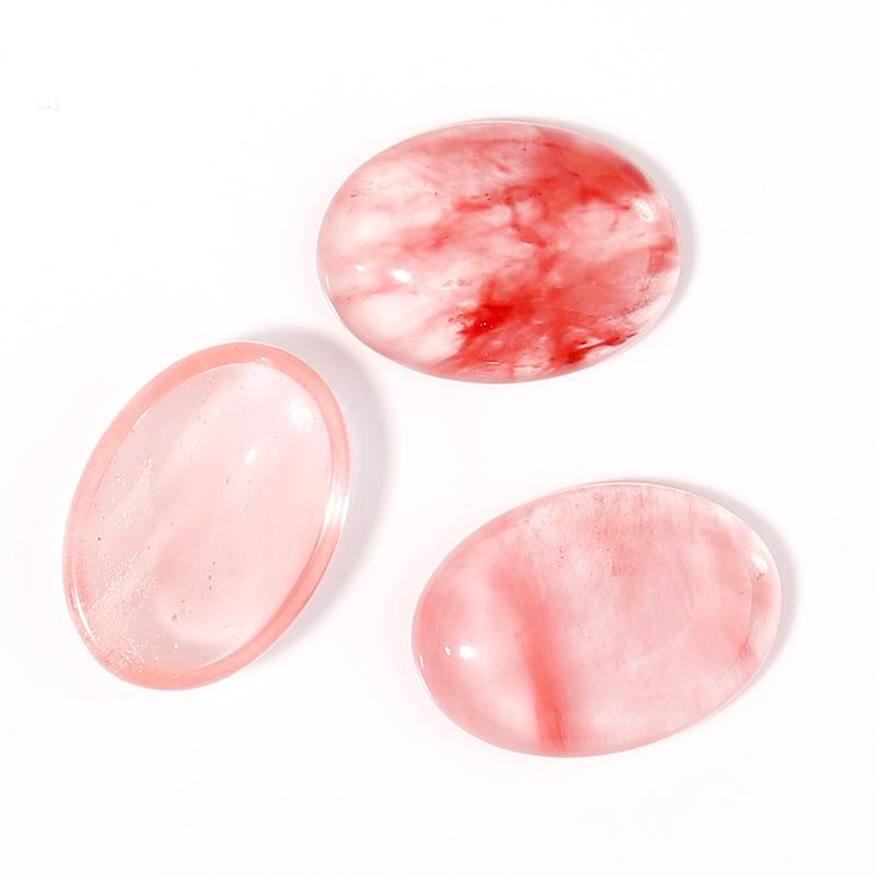 2Pcs Oval Agate Cabochon 18x25mm Natural Green Stone Spacers Pendant Ring Charm Flat Diy Jewelry Finding Materials