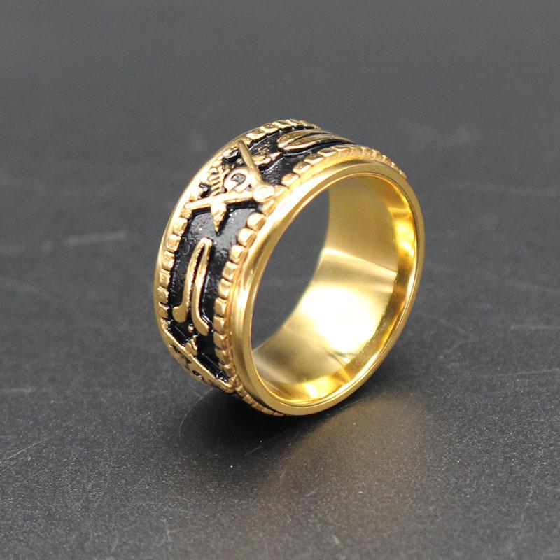 

Кольцо-спиннер из нержавеющей стали для мужчин – Винтажное вращающееся кольцо, Модные панк-украшения 9# золотой