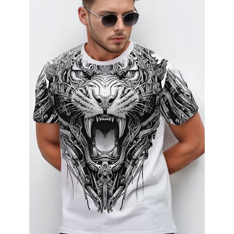 Summer Animal 3D Printed Men's Casual Loose Short Sleeved T-shirt
