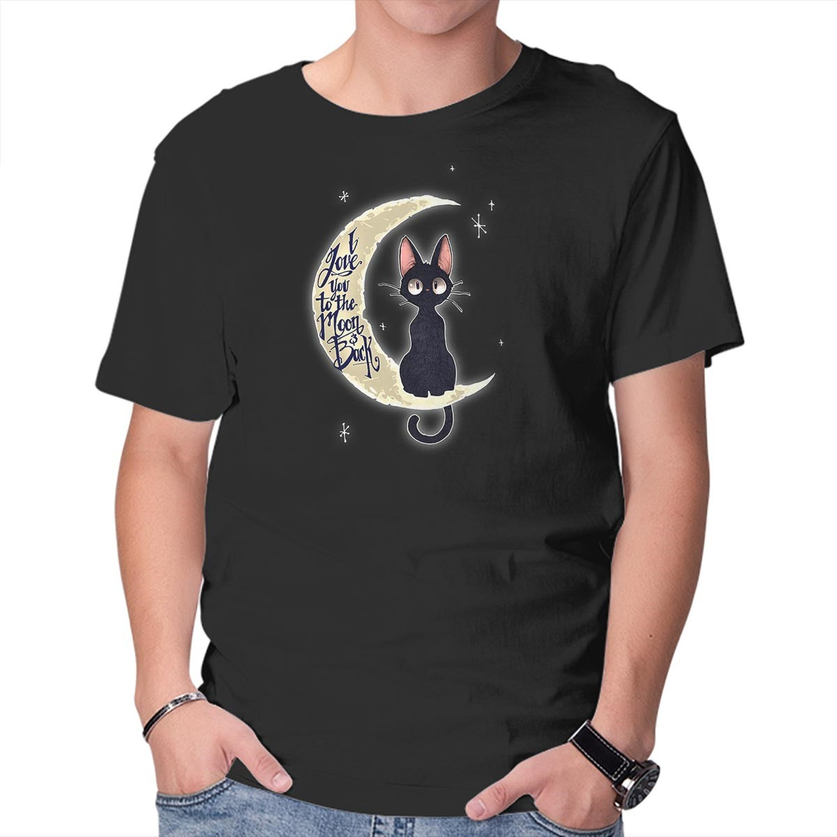 Unisex Crew Neck T-Shirt I Love You to The Moon & Back Graphic Short Sleeve Casual Tee XXL